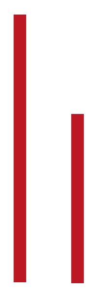 En rød og svart logo på hvit bakgrunn med fossekall forretningsutvikling.